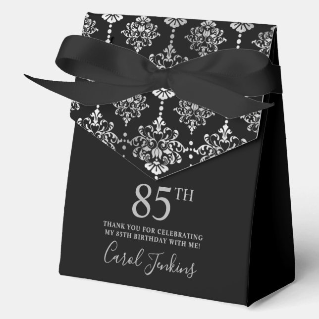 Ballotins 85th Birthday Silver Elegant Thank You  (Recto)