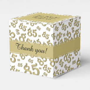 Ballotins 85th Or d'anniversaire/motif blanc de collage