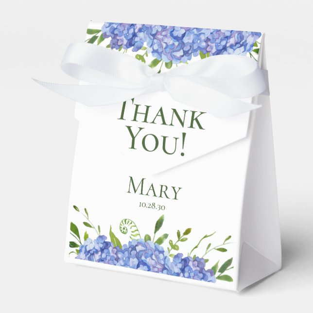 Ballotins 90e anniversaire Blue Hydrangeas Merci (Verso)