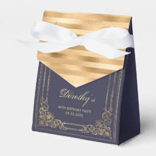Ballotins 90e anniversaire Elegant Dark Navy Gold encadré Sc