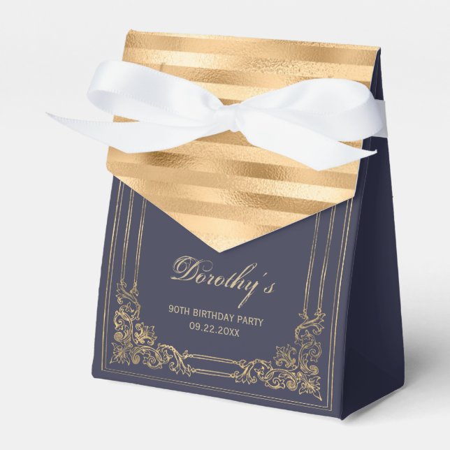 Ballotins 90e anniversaire Elegant Dark Navy Gold encadré Sc (Verso)