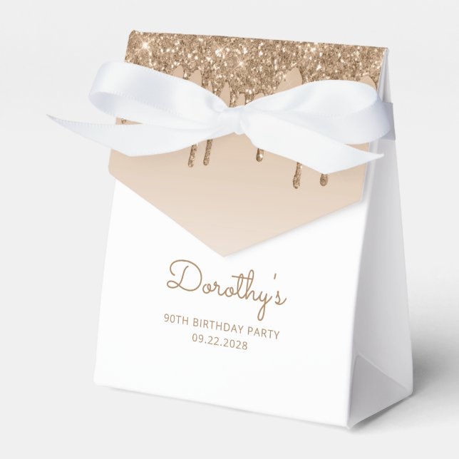 Ballotins 90e anniversaire Elegant Parties scintillant or Sc (Verso)