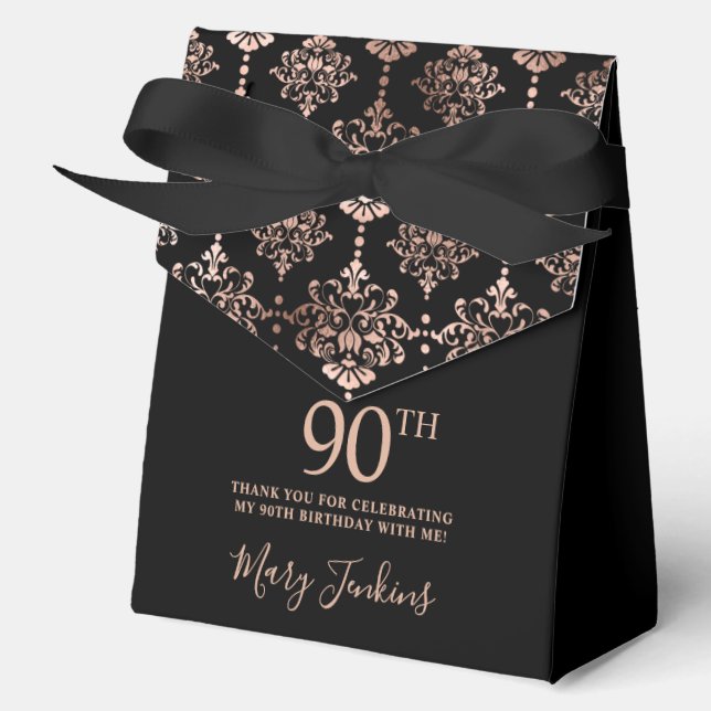 Ballotins 90th Birthday Rose Gold Elegant Thank You  (Recto)