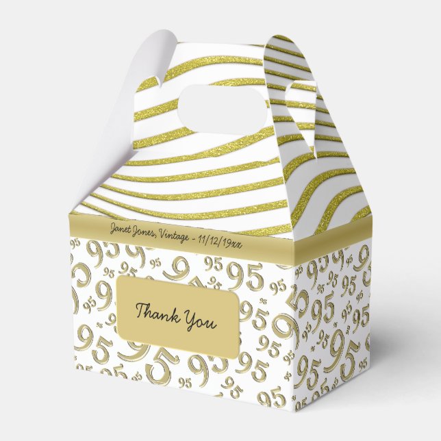 Ballotins 95e anniversaire Gold et blanc Motif numérique (Verso)