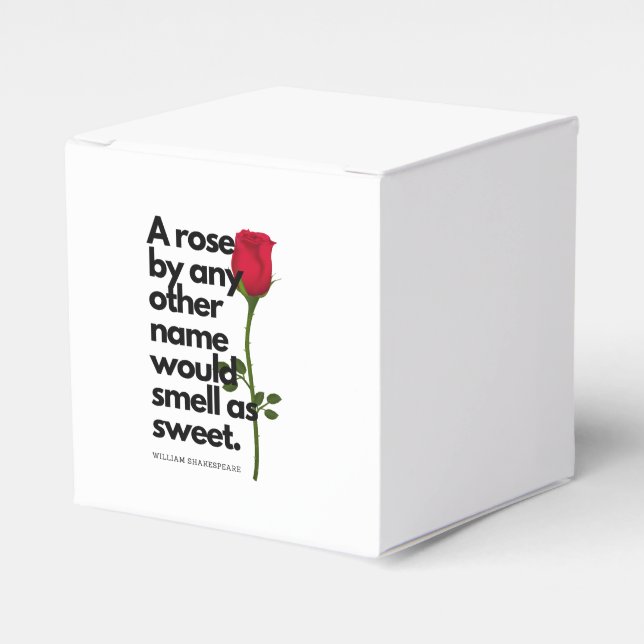 Ballotins A SHAKESPEARE POEM AND A ROSE  Favor Boxes (Verso)