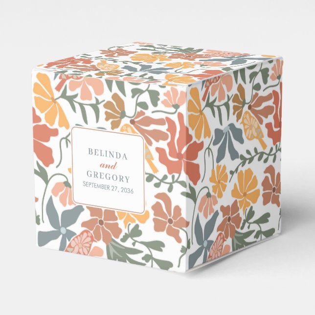 Ballotins Abstrait Floral & Oiseaux Mi-siècle Mariage modern (Verso)