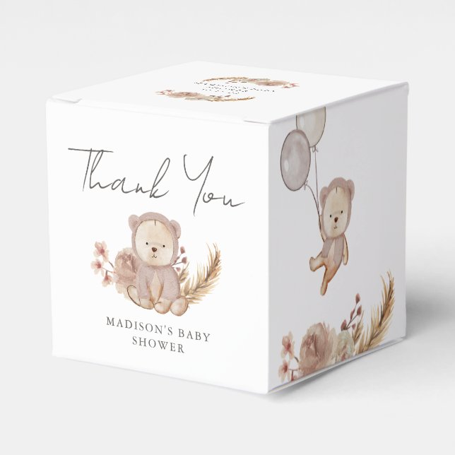 Ballotins Adorable Boho Botanique Sweet Bear Baby shower (Verso)