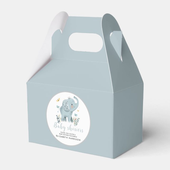 Ballotins adorable Elephant Blue Baby Boy Douche (Verso)