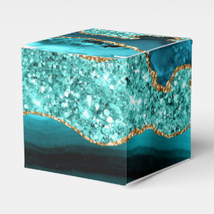 Ballotins Agate Turquoise Blue Gold Parties scintillant Marb