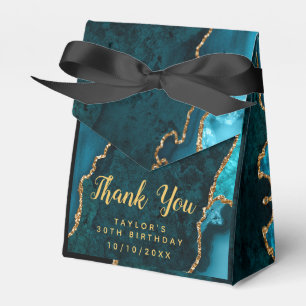 Ballotins Agate turquoise et or Anniversaire Merci