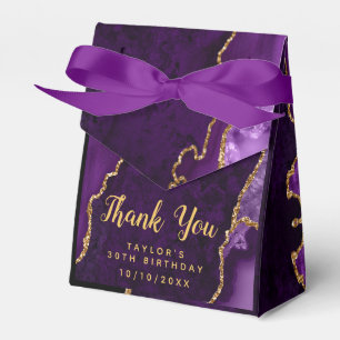 Ballotins Agate violet et or Anniversaire Merci
