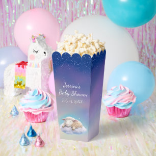 Ballotins Agneau Sur Un Baby shower Nuageux