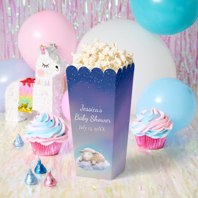 Ballotins Agneau Sur Un Baby shower Nuageux (Fête)