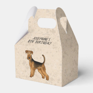 Ballotins Airedale Terrier Caricature Chien Sur Beige Avec T