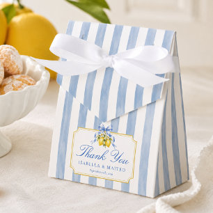 Ballotins Amalfi Bleu et Blanc Rayures Citron Remerciement U