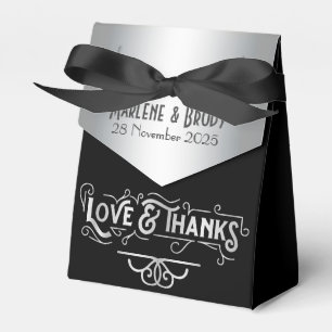 Ballotins Amour et merci 25e anniversaire Mariage Silver