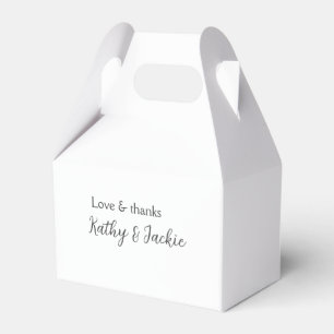 Ballotins Amour & merci nom du couple mariage simple minimal