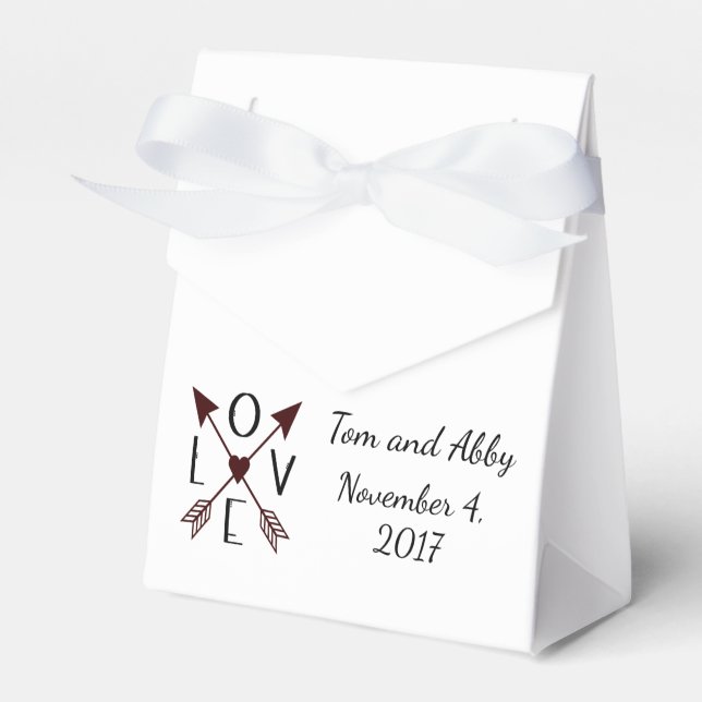 Ballotins Amour personnalisé avec flèches Mariage Favor Boxe (Verso)