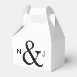 Ballotins Ampersand chic noir et blanc, cadeau de mariage pe