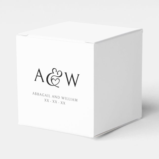 Ballotins Ampersand Monogramme moderne Mariage noir et blanc (Verso)