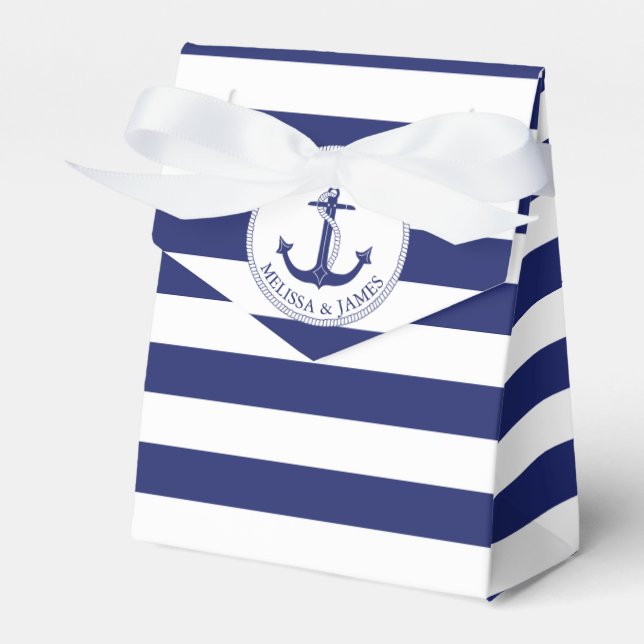 Ballotins Ancre nautique  Bleu Mariage Merci (Verso)