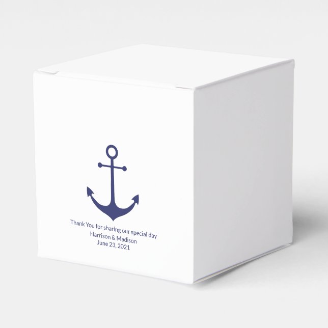 Ballotins ancre nautique mariage marine bleu blanc élégant (Verso)