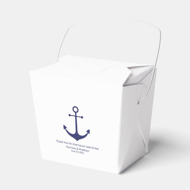 Ballotins ancre nautique mariage marine bleu blanc élégant (Verso)