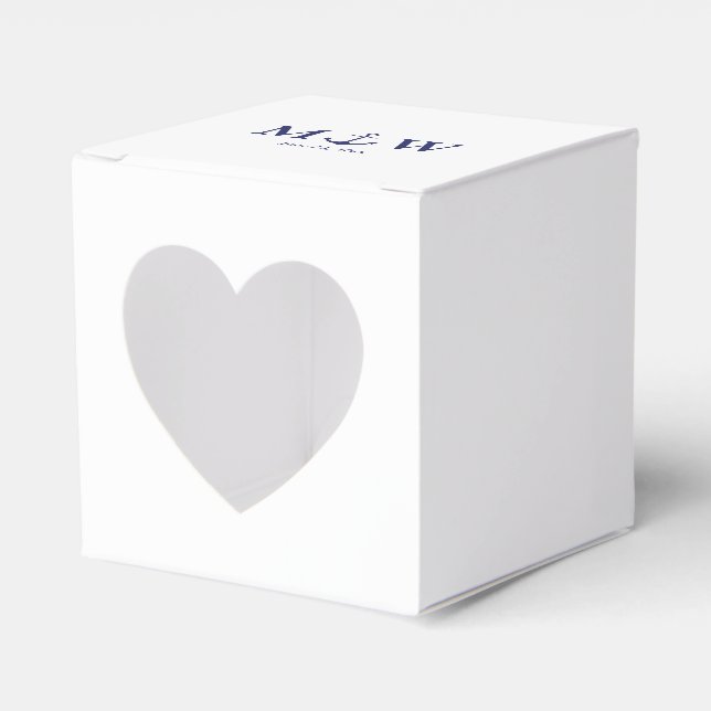 Ballotins ancre nautique mariage marine bleu monogramme coeu (Verso)