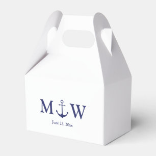 Ballotins ancre nautique mariage marine bleu monogramme init