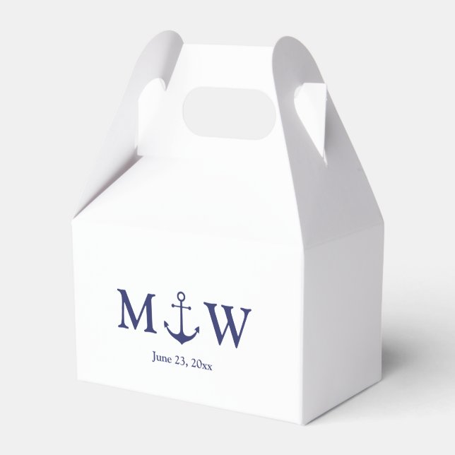 Ballotins ancre nautique mariage marine bleu monogramme init (Verso)