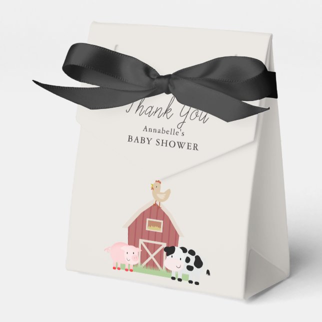 Ballotins Animaux de ferme Barnyard Baby shower beige Ballot (Verso)
