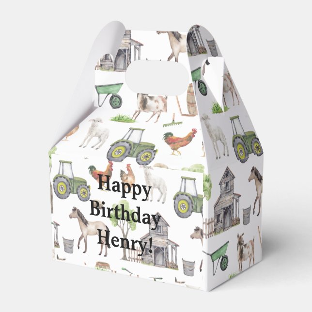 Ballotins Animaux de ferme mignons Tracteurs Nom Heureux (Verso)