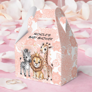 Ballotins Animaux de Safari Mignons Fleuris Rose Baby Shower