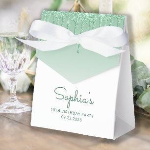 Ballotins Anniversaire 18 ans Élegant Script Vert Paillettes