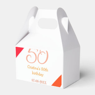 Ballotins anniversaire 50 ans orange rouge ajouter nom date