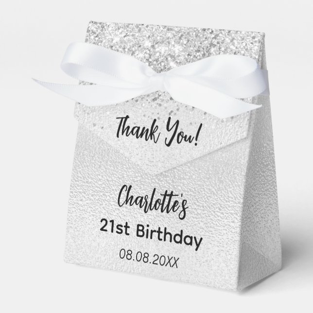 Ballotins Anniversaire argent parties scintillant nom du scr (Verso)