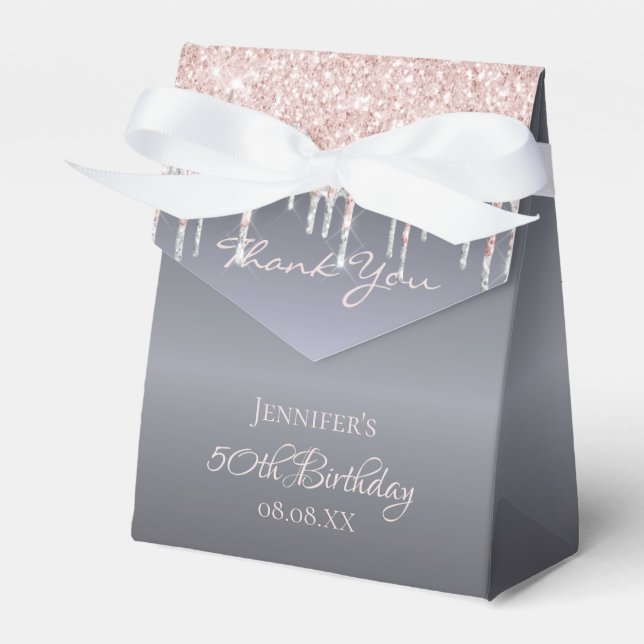 Ballotins Anniversaire argent parties scintillant rose or me (Verso)