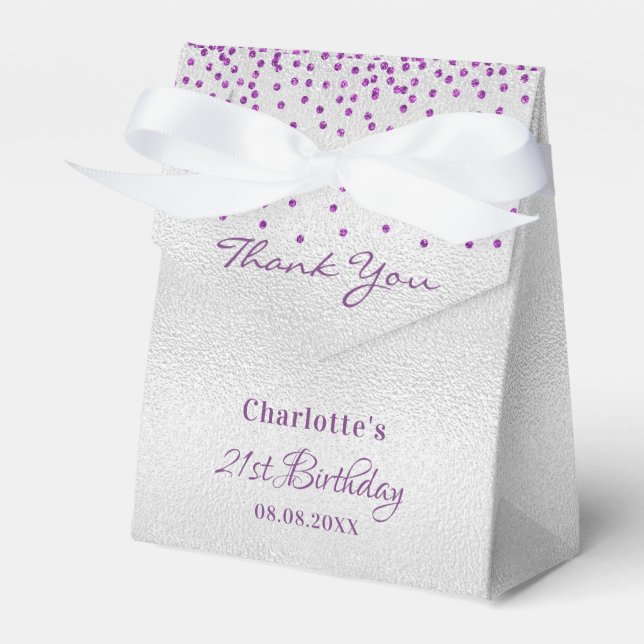 Ballotins Anniversaire argent violet merci (Verso)