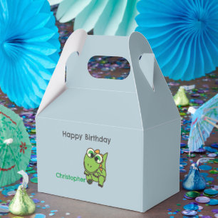 Ballotins Anniversaire bleu de dinosaures vert mignon person