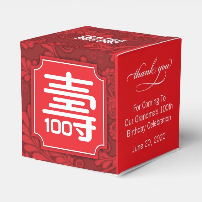 Ballotins Anniversaire chinois de la "longévité" (100 ans pl (Arrière)