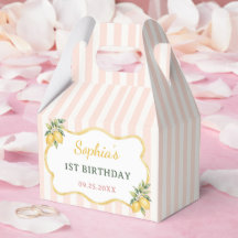 Anniversaire de 1 an thème citron rose gingham