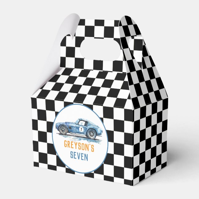 Ballotins Anniversaire de enfant de voiture Cool Blue Racing (Verso)