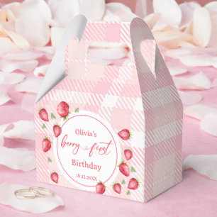 Ballotins Anniversaire des fraises roses En vichy