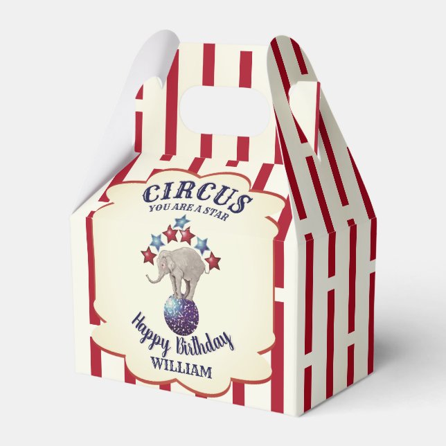 Ballotins Anniversaire du Cirque vintage Elephant (Verso)
