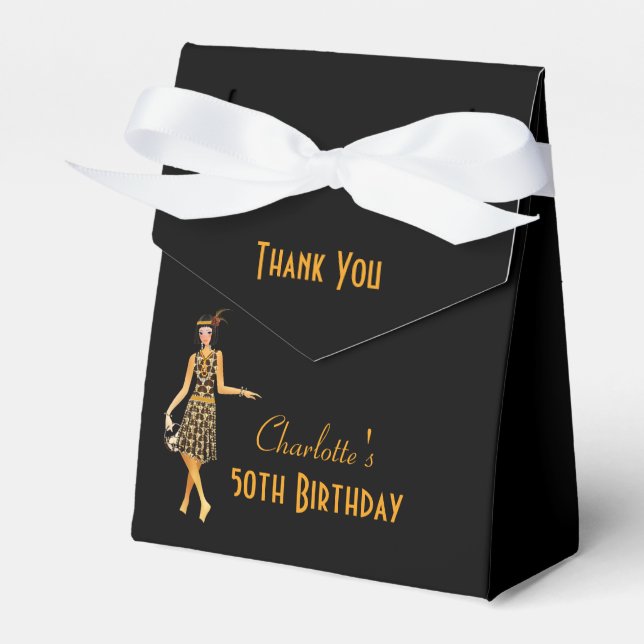 Ballotins Anniversaire du Merci Art déco rétro des années 19 (Verso)