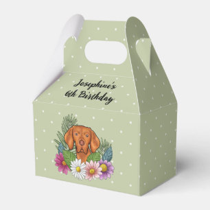 Ballotins Anniversaire du Vizsla Hongrois avec des fleurs co