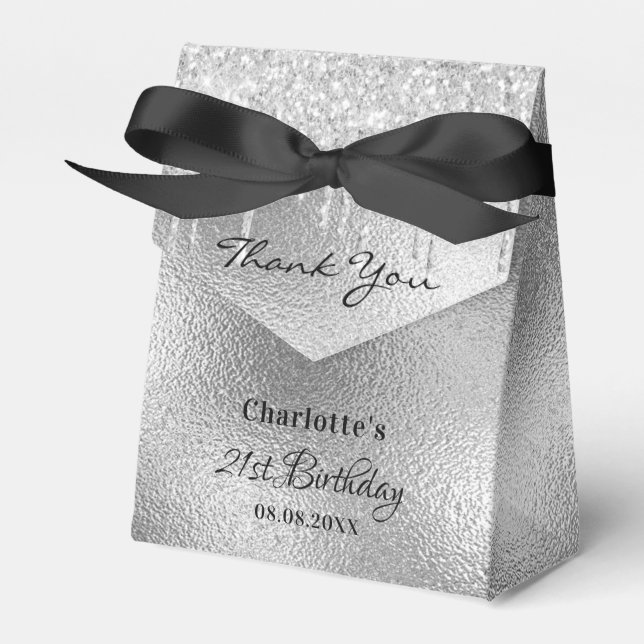 Ballotins Anniversaire fête argent parties scintillant goutt (Verso)