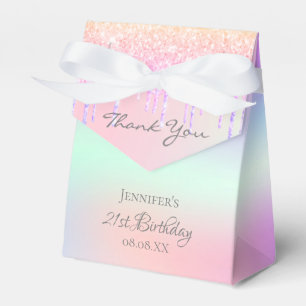 Ballotins Anniversaire fête rose violet holographique
