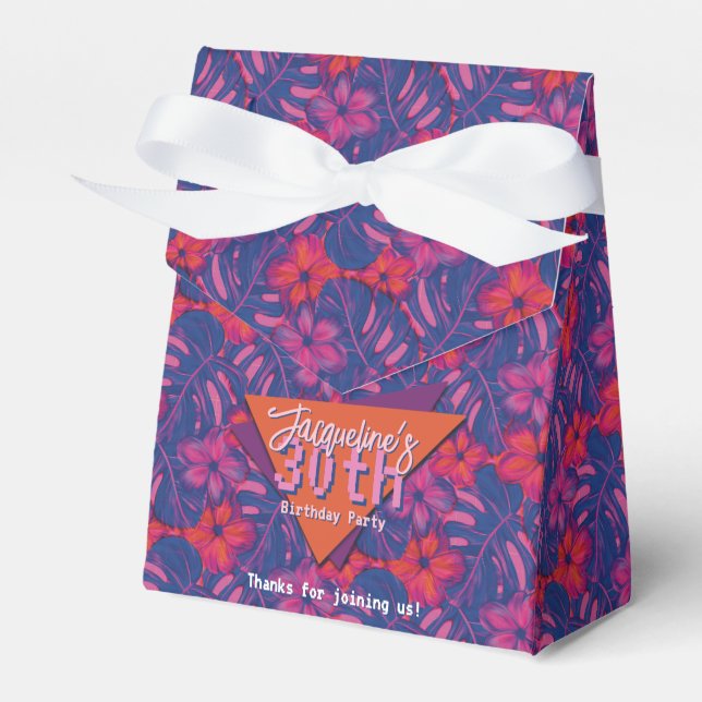 Ballotins Anniversaire floral violet tropical (Verso)