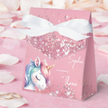 Anniversaire Licorne Arc-en-ciel Paillettes Roses
